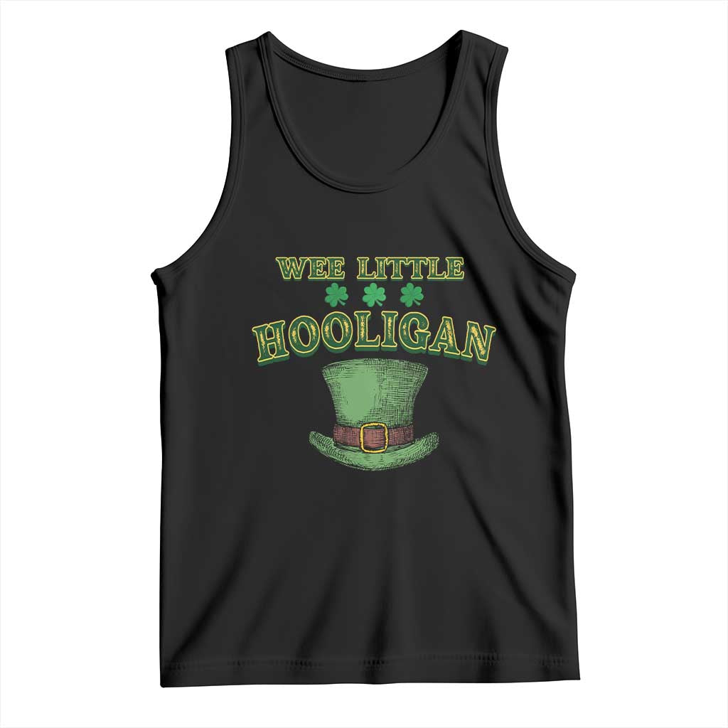 Funny St. Patrick's Day Tank Top Wee Little Hooligan Shamrock Leprechaun Hat TS09 Black Print Your Wear