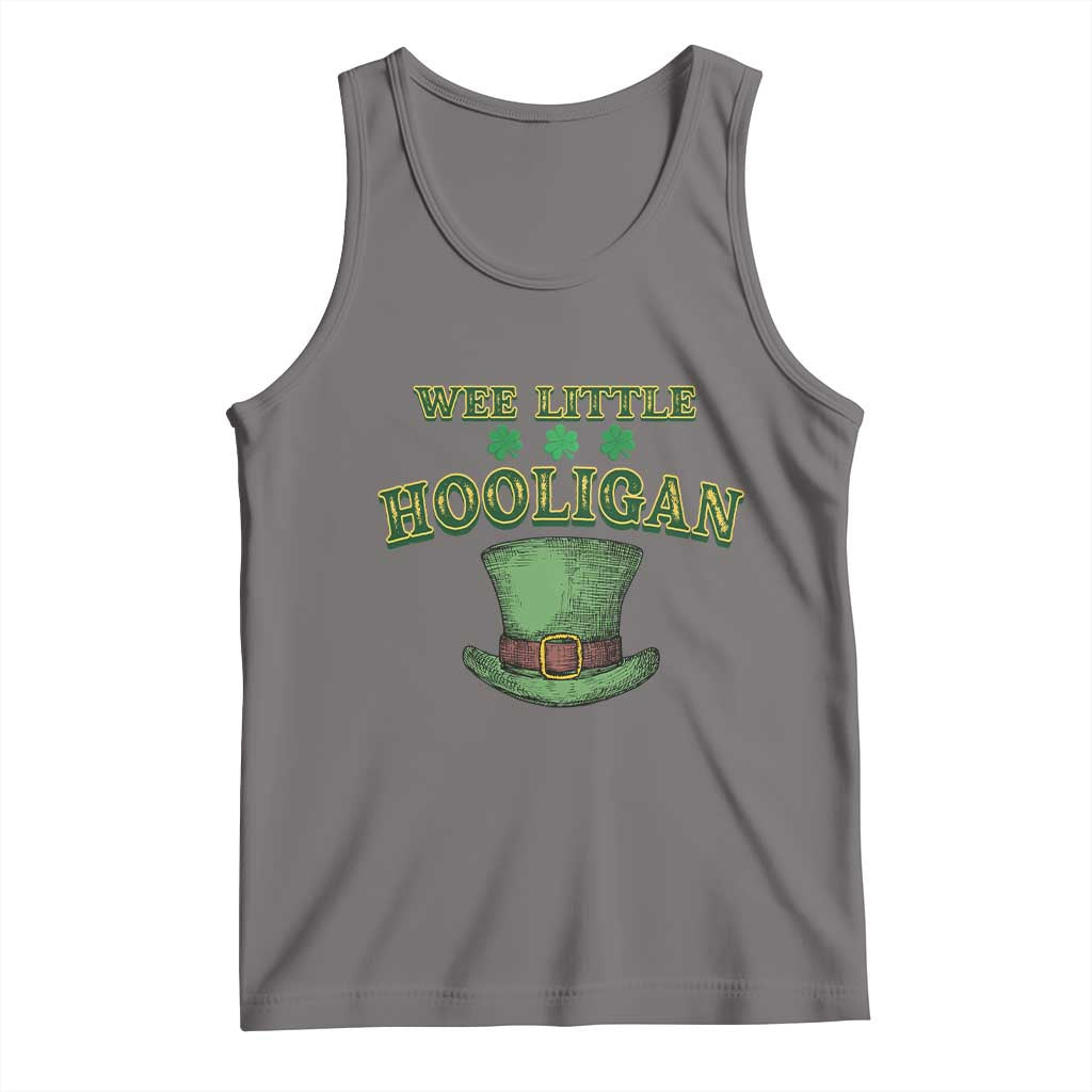 Funny St. Patrick's Day Tank Top Wee Little Hooligan Shamrock Leprechaun Hat TS09 Deep Heather Print Your Wear