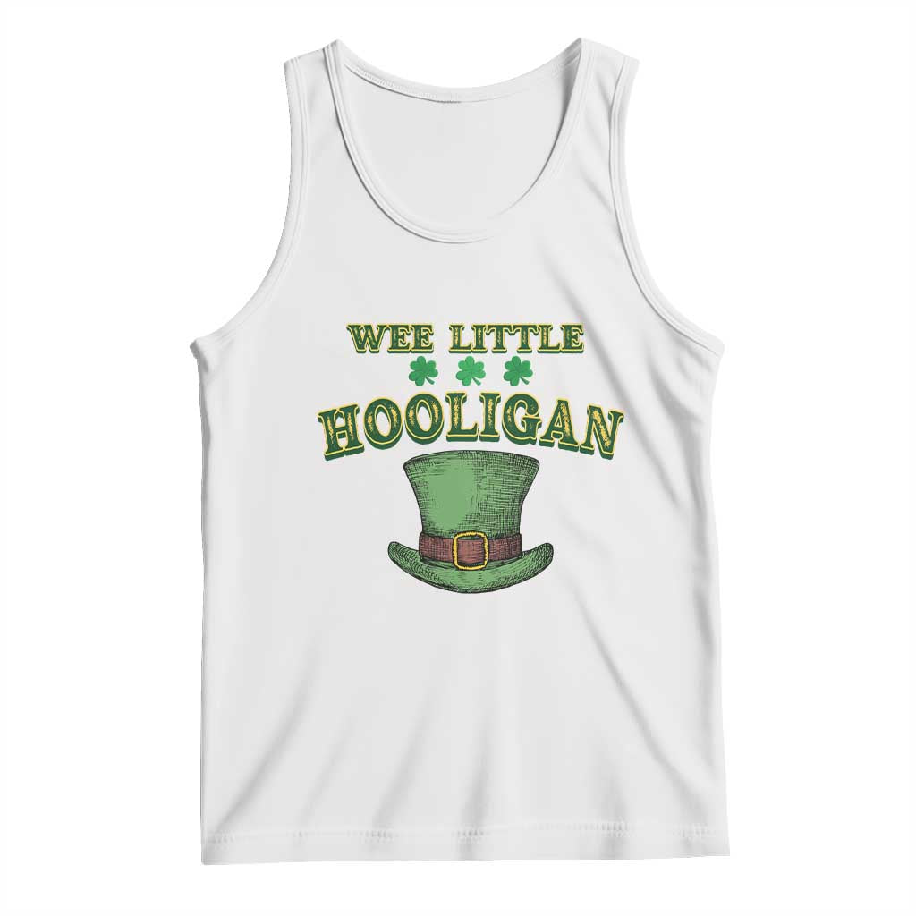 Funny St. Patrick's Day Tank Top Wee Little Hooligan Shamrock Leprechaun Hat TS09 White Print Your Wear