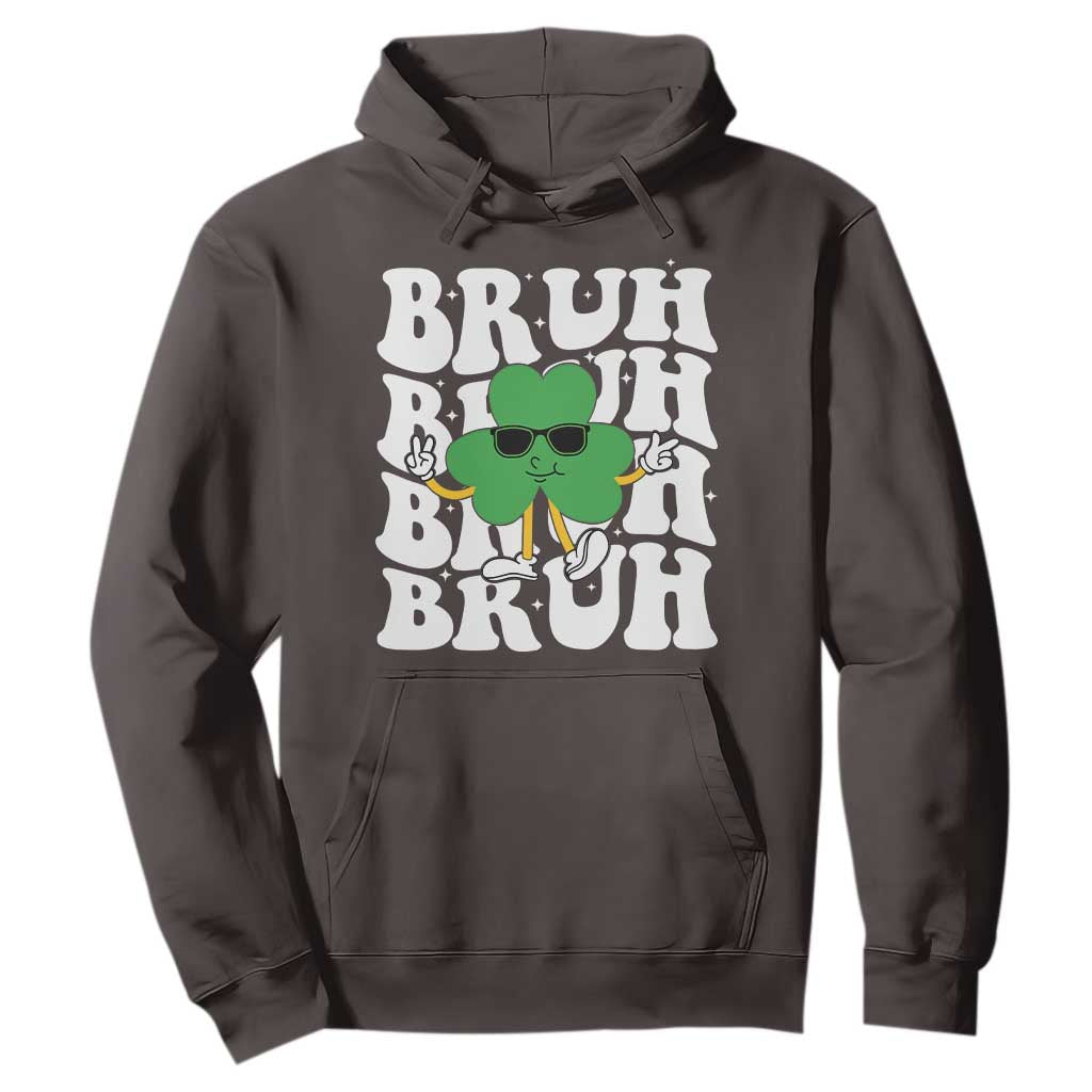 Funny St. Patrick's Day Bruh Hoodie TS09 Dark Chocolate Print Your Wear