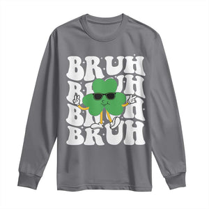 Funny St. Patrick's Day Bruh Long Sleeve Shirt TS09 Charcoal Print Your Wear