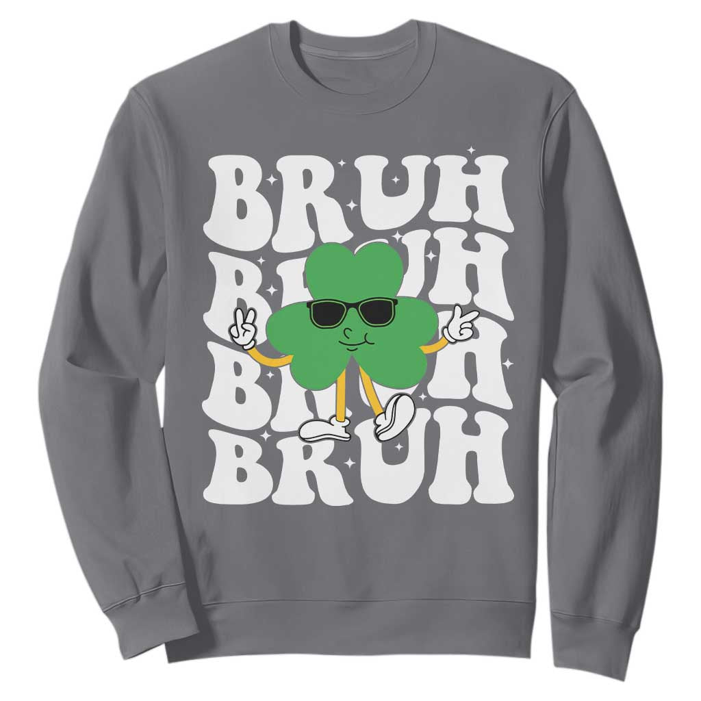 Funny St. Patrick's Day Bruh Sweatshirt TS09 Charcoal Print Your Wear