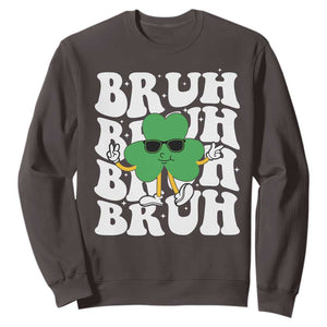 Funny St. Patrick's Day Bruh Sweatshirt TS09 Dark Chocolate Print Your Wear