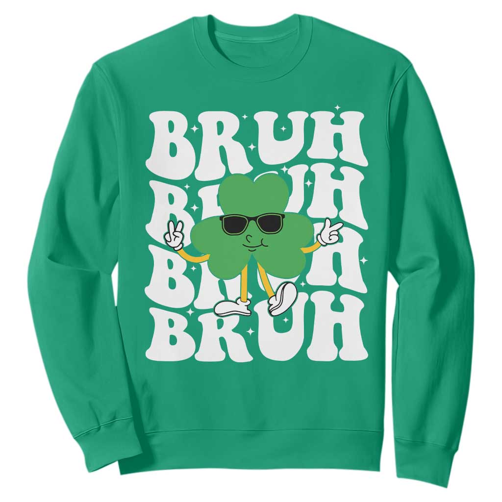 Funny St. Patrick's Day Bruh Sweatshirt TS09 Irish Green Print Your Wear