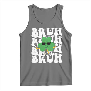 Funny St. Patrick's Day Bruh Tank Top TS09 Black Heather Print Your Wear