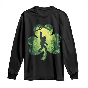 Funny St. Patrick's Day Bigfoot Long Sleeve Shirt Sasquatch Shamrock Irish TS09 Black Print Your Wear