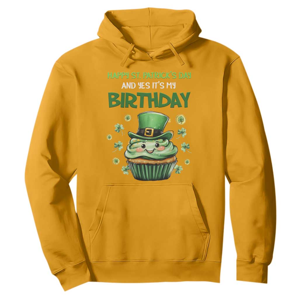 Funny St. Patrick's Day And Birthday Hoodie Shamrock Cupcake Leprechaun TS09 Gold Print Your Wear