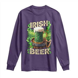 Funny St. Patrick's Day Irish Beer Long Sleeve Shirt TS09 Purple Print Your Wear