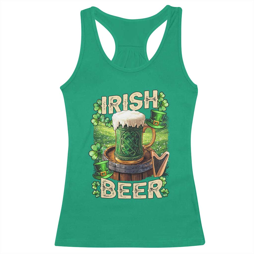 Funny St. Patrick's Day Irish Beer Racerback Tank Top TS09 Irish Green Print Your Wear