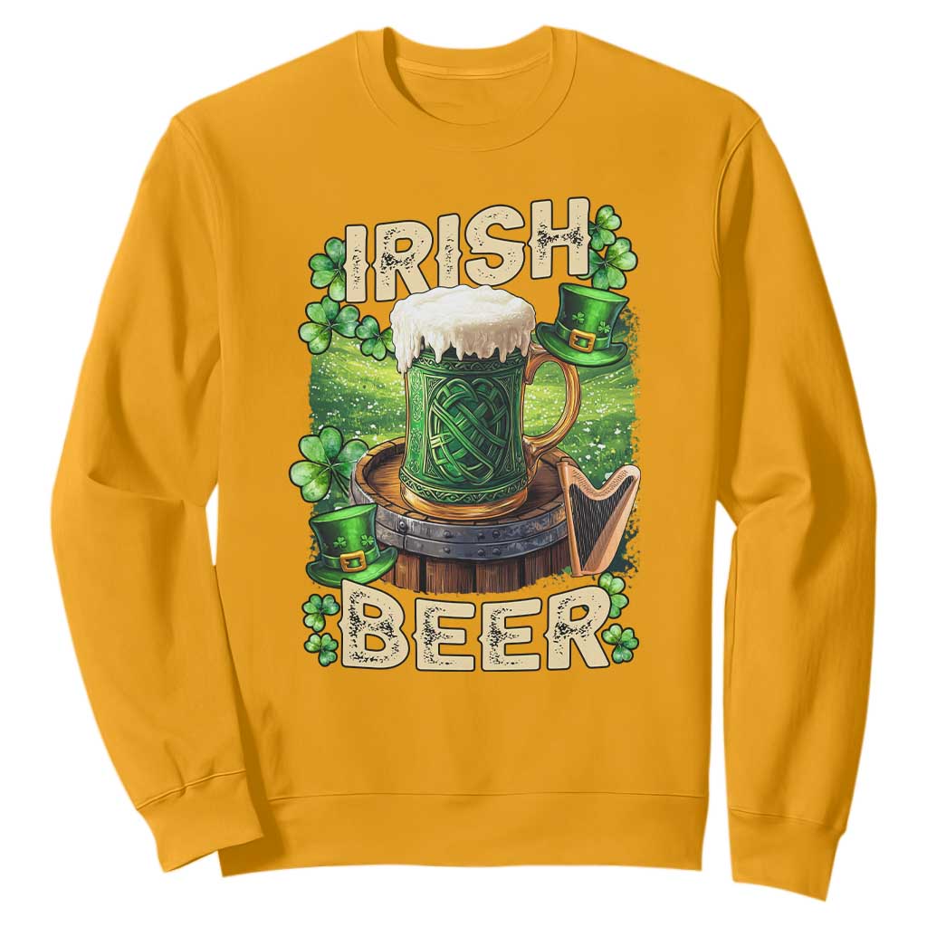 Funny St. Patrick's Day Irish Beer Sweatshirt TS09 Gold Print Your Wear