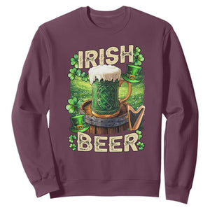 Funny St. Patrick's Day Irish Beer Sweatshirt TS09 Maroon Print Your Wear