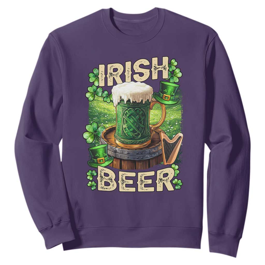 Funny St. Patrick's Day Irish Beer Sweatshirt TS09 Purple Print Your Wear