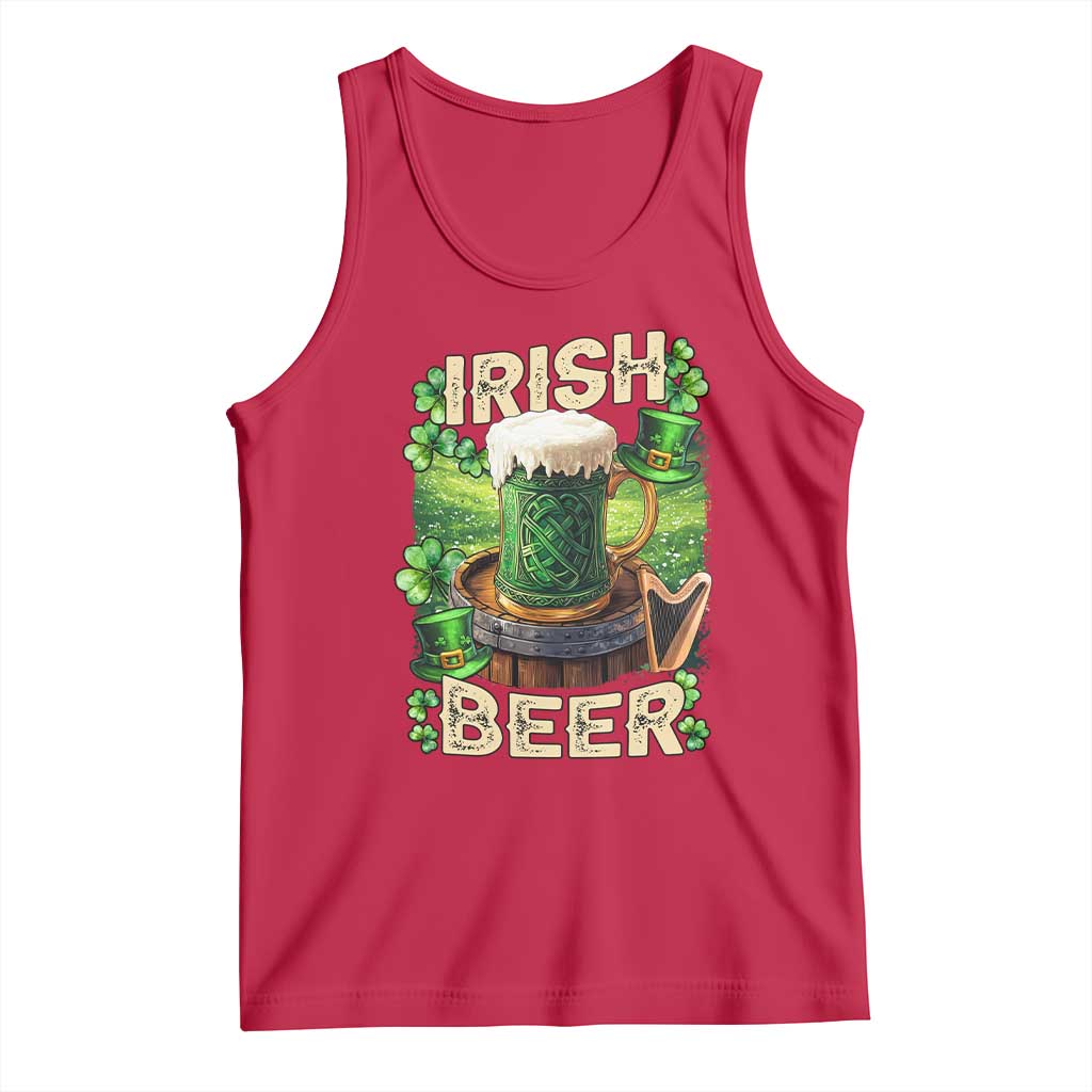 Funny St. Patrick's Day Irish Beer Tank Top TS09 Red Print Your Wear