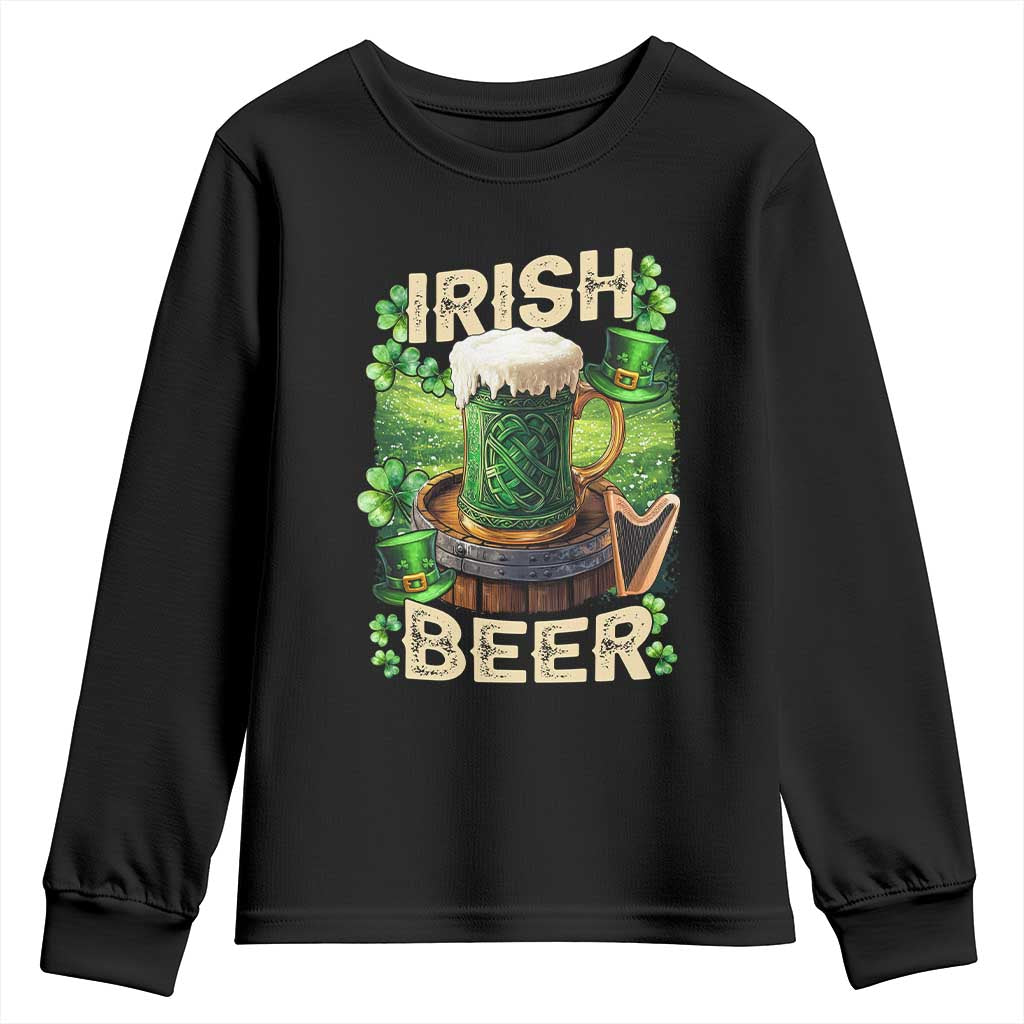 Funny St. Patrick's Day Irish Beer Youth Sweatshirt TS09 Black Print Your Wear