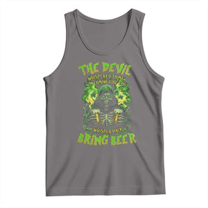 Funny Irish Beer Tank Top The Devil Whispered I'm Coming For You I Whisper Back Bring Beer TS09 Deep Heather Print Your Wear
