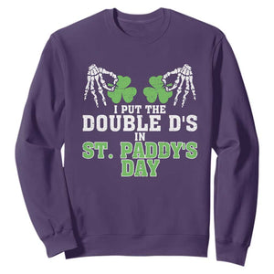 Funny St. Patrick's Day Sweatshirt Double Ds On St Paddys Day TS09 Purple Print Your Wear