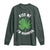 Funny St. Patrick's Day Cannabis Long Sleeve Shirt Kiss Me I'm Highrish TS09 Dark Forest Green Print Your Wear