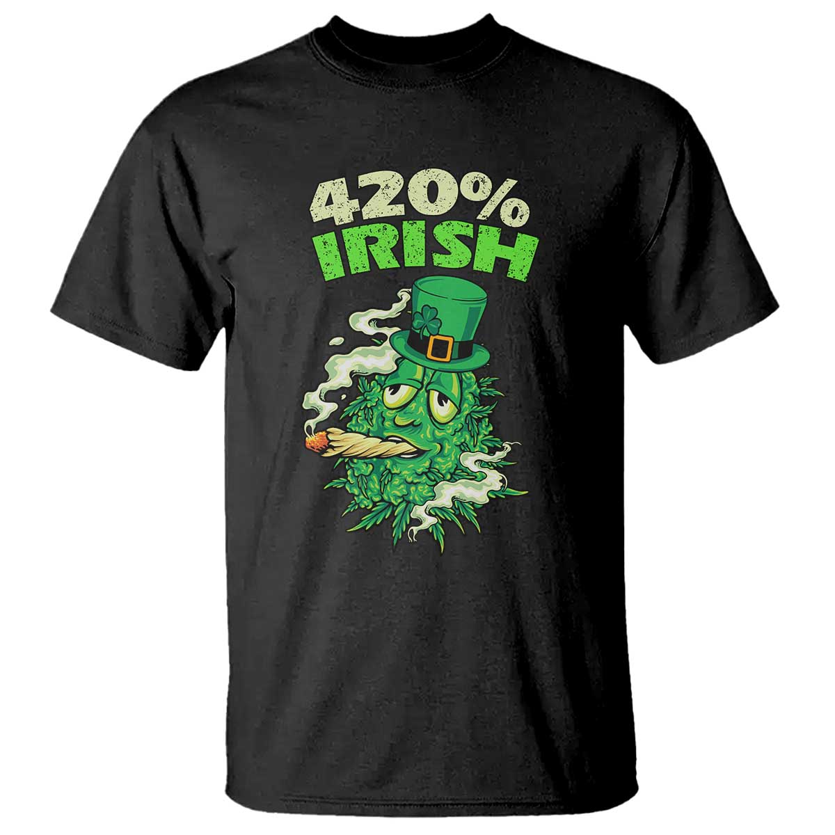 Funny St. Patrick's Day Cannabis T Shirt 420% Irish Weed TS09 Black Print Your Wear