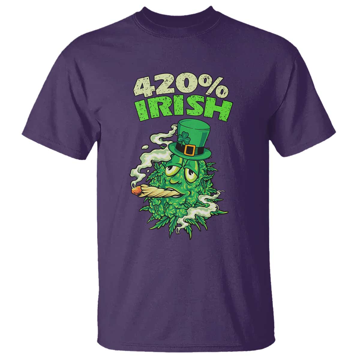 Funny St. Patrick's Day Cannabis T Shirt 420% Irish Weed TS09 Purple Print Your Wear