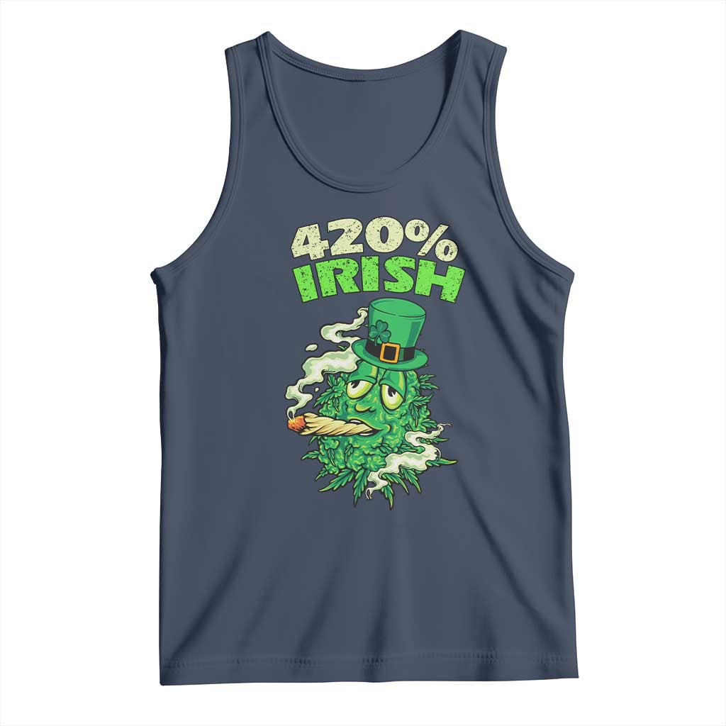 Funny St. Patrick's Day Cannabis Tank Top 420% Irish Weed TS09 Navy Print Your Wear
