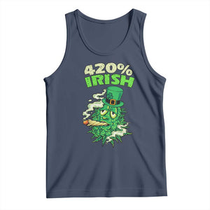 Funny St. Patrick's Day Cannabis Tank Top 420% Irish Weed TS09 Navy Print Your Wear