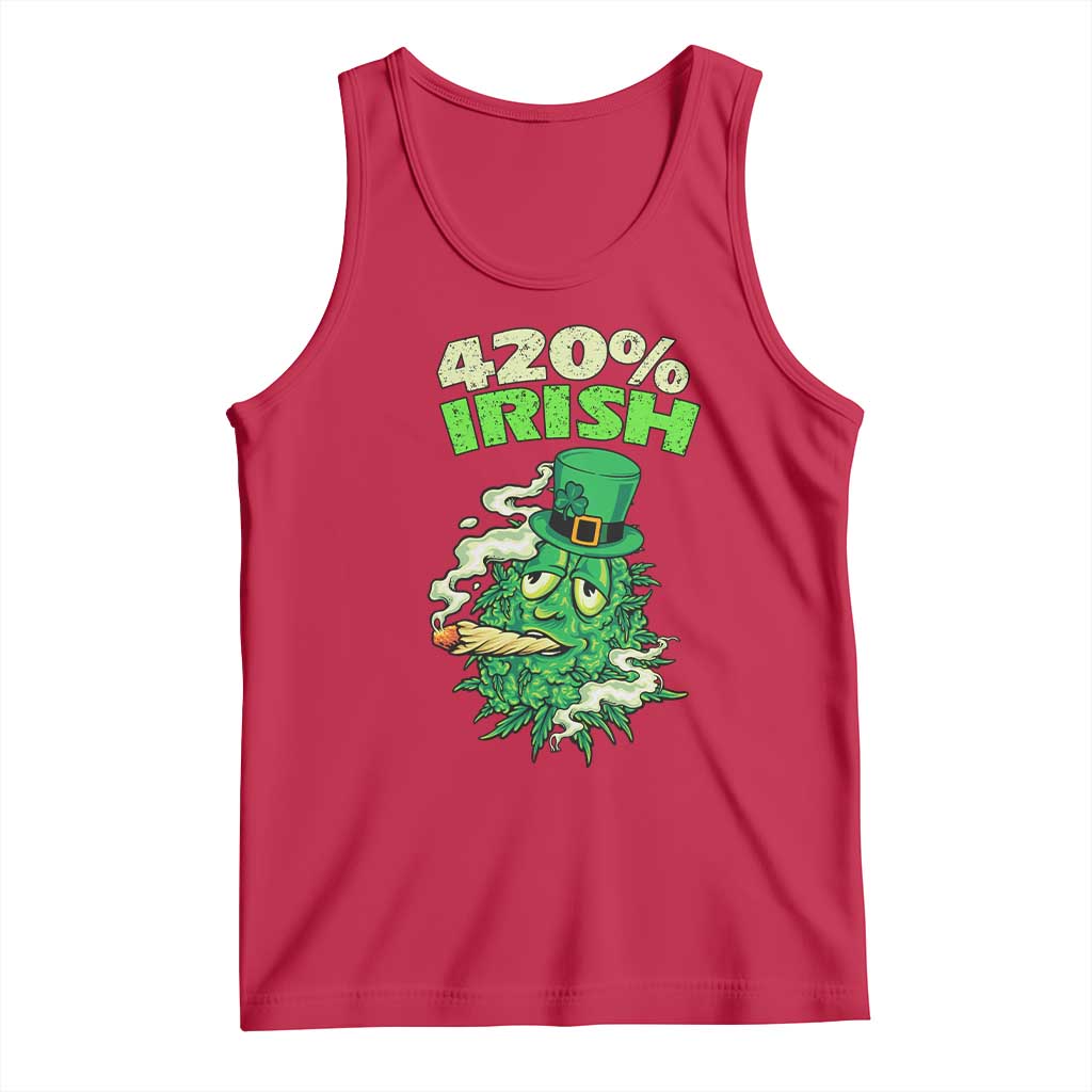Funny St. Patrick's Day Cannabis Tank Top 420% Irish Weed TS09 Red Print Your Wear
