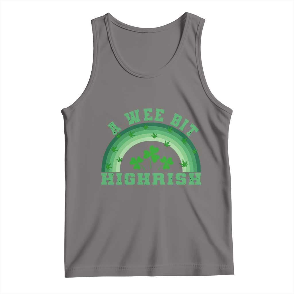 Funny St. Patrick's Day Marijuana Tank Top A Wee Bit Highrish 420 Weed Cannabis TS09 Deep Heather Print Your Wear