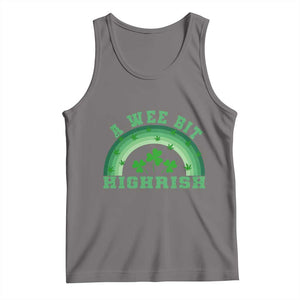 Funny St. Patrick's Day Marijuana Tank Top A Wee Bit Highrish 420 Weed Cannabis TS09 Deep Heather Print Your Wear