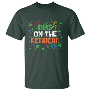 Funny St. Patrick's Day T Shirt Dibs On The Redhead TS09 Dark Forest Green Print Your Wear