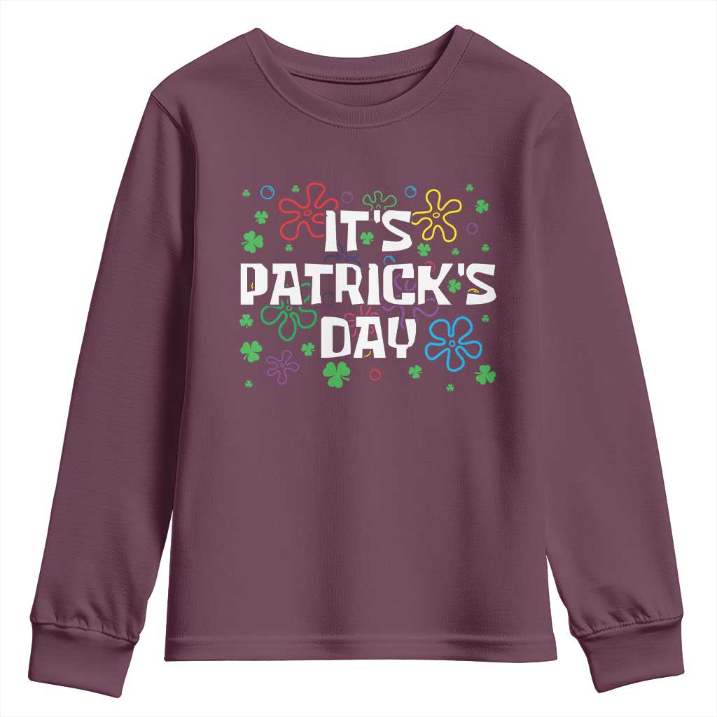 Funny It's St. Patrick's Day Youth Sweatshirt TS09 Maroon Print Your Wear