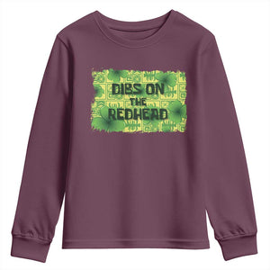 Funny St. Patrick's Day Dibs On The Redhead Youth Sweatshirt TS09 Maroon Print Your Wear