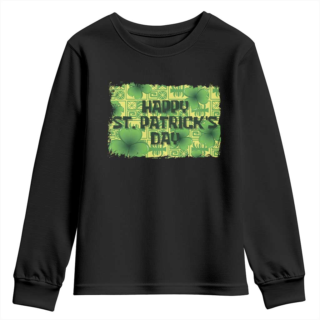 Funny Happy St. Patrick's Day Youth Sweatshirt TS09 Black Print Your Wear