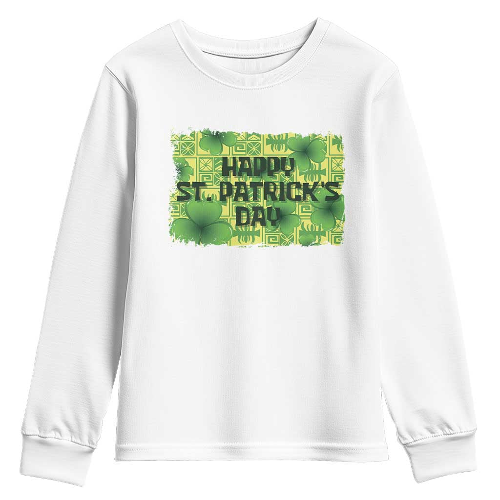 Funny Happy St. Patrick's Day Youth Sweatshirt TS09 White Print Your Wear