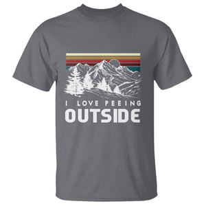Funny Camping T Shirt I Love Peeing Outside Nature Lover Hiking Men TS09 Charcoal Printyourwear