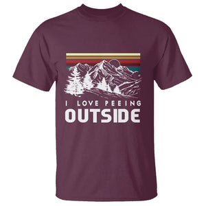 Funny Camping T Shirt I Love Peeing Outside Nature Lover Hiking Men TS09 Maroon Printyourwear