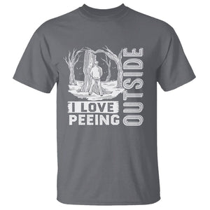 Funny Camping T Shirt I Love Peeing Outside Nature Lover Hiking Men TS09 Charcoal Printyourwear