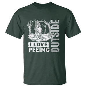 Funny Camping T Shirt I Love Peeing Outside Nature Lover Hiking Men TS09 Dark Forest Green Printyourwear