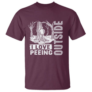 Funny Camping T Shirt I Love Peeing Outside Nature Lover Hiking Men TS09 Maroon Printyourwear