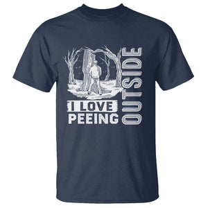 Funny Camping T Shirt I Love Peeing Outside Nature Lover Hiking Men TS09 Navy Printyourwear