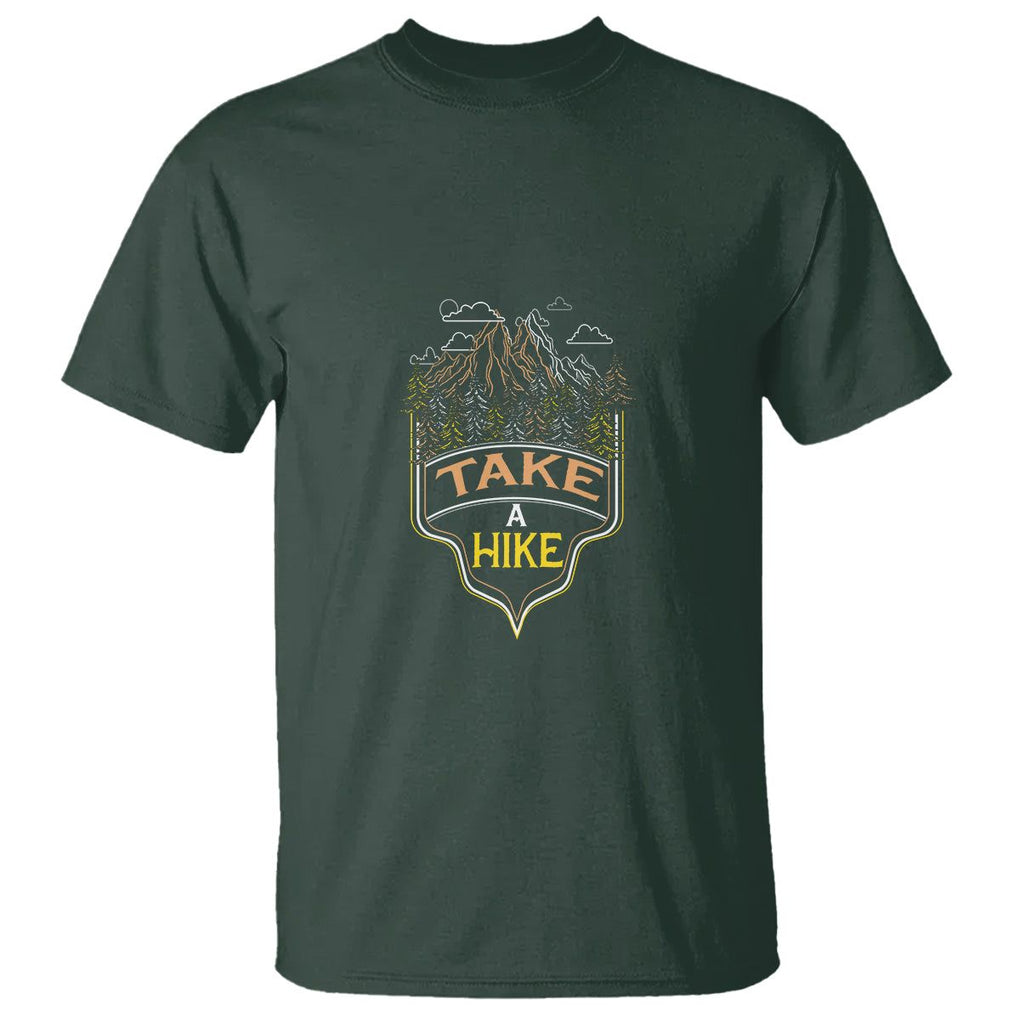 Hiking Lover T Shirt Take A Hike Outdoor Nature Scene TS09 Dark Forest Green Printyourwear