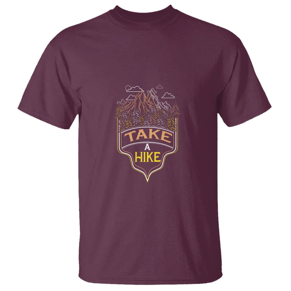Hiking Lover T Shirt Take A Hike Outdoor Nature Scene TS09 Maroon Printyourwear