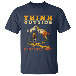 Nature Lover T Shirt Think Outside No Box Required TS09 Navy Printyourwear