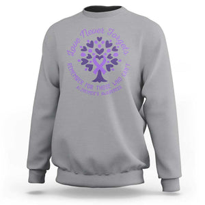 Alzheimer Awareness Sweatshirt Love Never Forgets Remember For Those Who Cannot Purple Ribbon TS09 Sport Gray Print Your Wear
