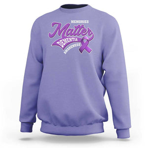Dementia Awareness Sweatshirt Memories Matter Purple Ribbon Alzheimer TS09 Violet Print Your Wear