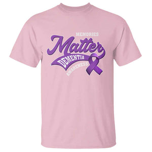 Dementia Awareness T Shirt Memories Matter Purple Ribbon Alzheimer TS09 Light Pink Print Your Wear