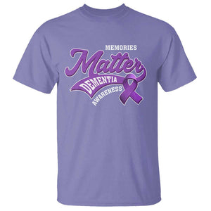 Dementia Awareness T Shirt Memories Matter Purple Ribbon Alzheimer TS09 Violet Print Your Wear