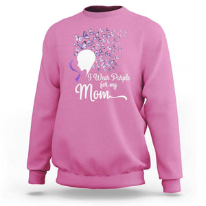 Alzheimer Awareness Sweatshirt I Wear Purple For My Mom Dementia TS09 Azalea Print Your Wear