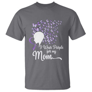 Alzheimer Awareness T Shirt I Wear Purple For My Mom Dementia TS09 Charcoal Print Your Wear