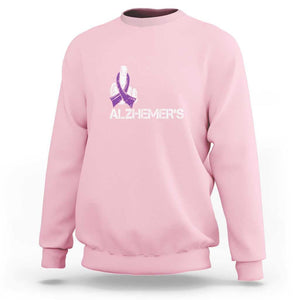 Fuck Alzheimer's Dementia Purple Ribbon Sweatshirt TS09 Light Pink Print Your Wear