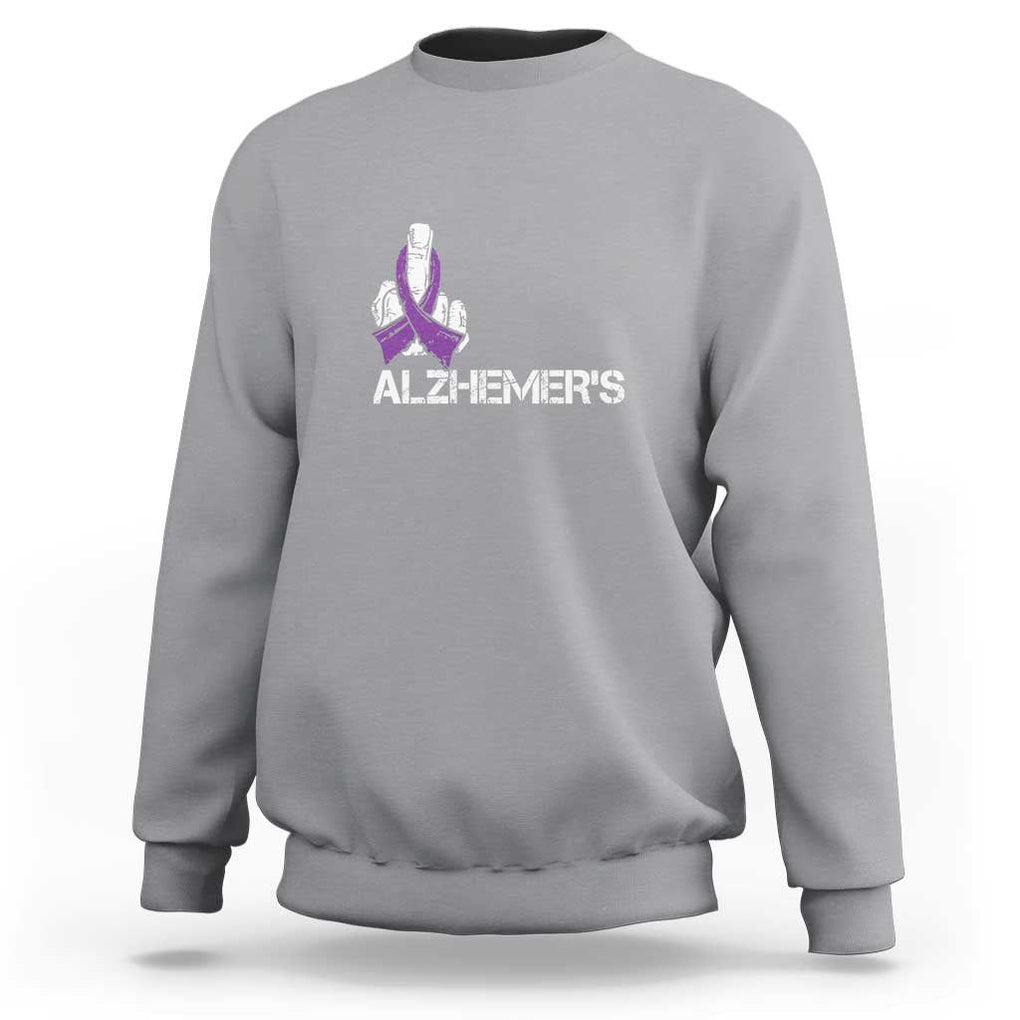 Fuck Alzheimer's Dementia Purple Ribbon Sweatshirt TS09 Sport Gray Print Your Wear